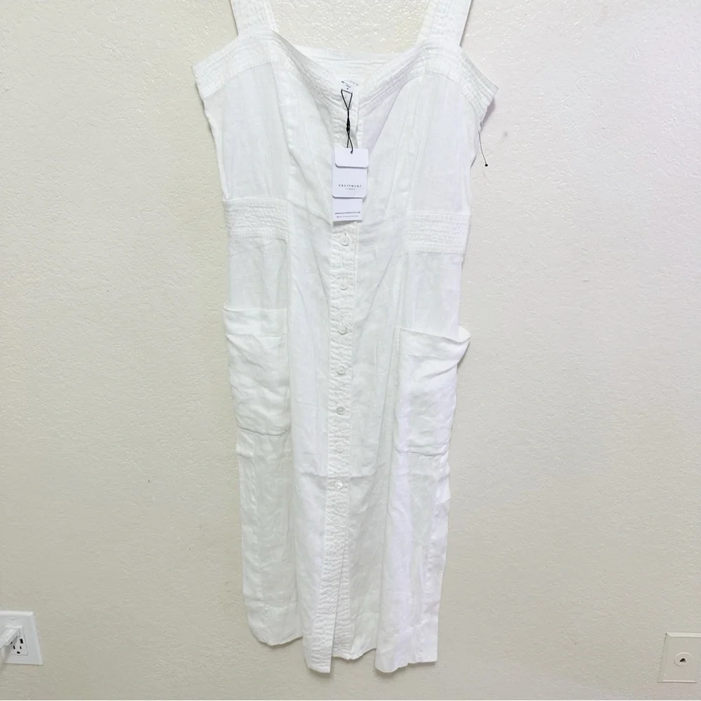 New EQUIPMENT Aris cotton-poplin midi dress size 8 - Picture 4 of 16